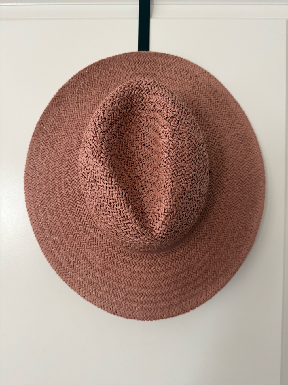 Mud Pie Woven Straw Hat in Dusty Rose